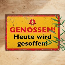 1pc Vintage East German Communist Tin Metal Signs 12x8 Inch (30x20cm) - Rustic W picture