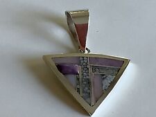 Ray Tracey Knifewing Segura Vintage Navajo Inlay Sterling Silver Pendant picture