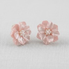 Pink Camellia Stud Earrings picture