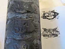 Vtg Antique 1900's 1920's Halloween Black Cat Wallpaper Fabric Print Roller 31