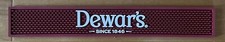 DEWAR’S SCOTCH WHISKY RUBBER BAR RAIL RUNNER SPILL MAT *BRAND NEW* DARK RED picture