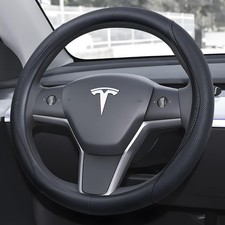 Nappa Leather Steering Wheel Cover for Tesla Model 3 2016- Highland and Model Y picture