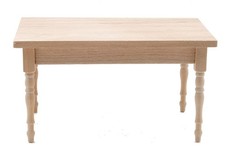 Dollhouse Miniature Rectangular Kitchen Table (Unfinished) picture