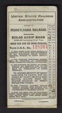 1919 Pennsylvania Railroad $30.00 Scrip Book with tickets number 28 thru 60 picture