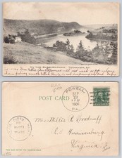 1906 Susquehanna River Towanda PA Scenic View Postcard Boyle's Book Store picture