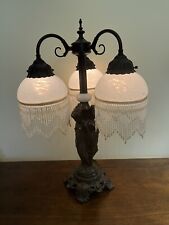 Meyda Tiffany Style Table Lamp 3 Graces w/Glass and Beaded Glass Fringe picture