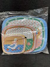 Vintage NOS 3 Hot Pads Giftco Vintage Geese Sheep Cat Country 80’s Kitchen picture