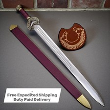 HERUGRIM THEODEN SWORD, King of Rohan With Scabbard FREE Plaque Gift picture