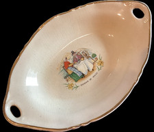 Vintage Arthur Wood Porcelain Handled Dish Souvenir of Wales 1950's Oval 9 in picture
