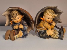 Vintage Goebel Hummel Umbrella boy & girl  152A/152B -  5 inch V  1957 picture