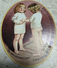 * SCARCE* VICT TRADE CARD CUTE KIDS WOOL SOAP RAWORTH, SCHODDE & CO. CHICAGO ILL picture