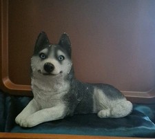 Vintage 1987 Sandicast Sandra Brue Siberian Husky Dog #147 Blue Eyes 9.5