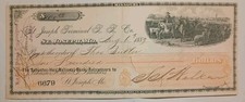 Vintage,Rare 1887 Antique Check Draft From The St. Joseph Mo. Terminal R.R. Co.  picture