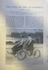 1900 Automobiles in Paris France illustrated picture