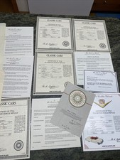 LOT OF 5 DANBURY MINT DIECAST MODEL--Certificate of TITLE /COA picture