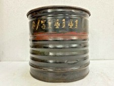 OLD VINTAGE RARE 28 LTR STORAGE ROUND IRON TIN BOX, MADE IN GERMANY picture