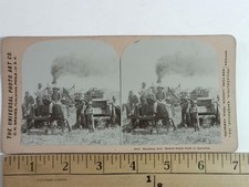 Threshing Oats Stereoview Universal Photo Art Co. Steam Outfit 1900s Farming picture