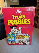 Vintage Fruity Pebbles Cereal Box Post Baseball Cards Promo picture