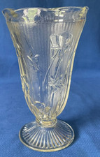 Vintage Art Deco DEPRESSION 1930'S IRIS CLEAR Jeannette Glass Co. 9