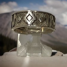 Vintage Navajo Sterling Silver Snake Serpent Tribal Pattern Band Ring Size 6.5 picture