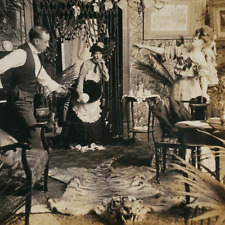 Wife Kicking Out Maid Stereoview c1903 French Cook Cheating Husband Photo D637 picture