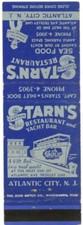 Captain Starn's Atlantic City NJ Vintage Matchbook Cover 1940s-50s picture