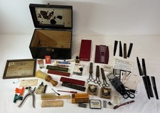 vintage Erie, Pennsylvania BARBER'S KIT ~1936 certificate, razors, clippers, etc picture