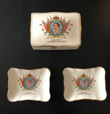 Queen Elizabeth Coronation Trinket Dish Royal Winton Set of 3 picture