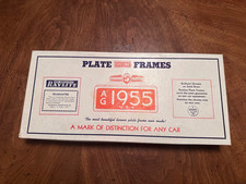 Vintage Rayline License Plate Frames Pair NOS Chrome Brass Raylite Original Box picture