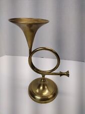 Vintage Brass Horn Candle Stick Holder picture