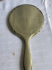 Vintage Silver-Plated Hand Mirror Made in England Dressing Table Mirror picture