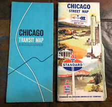 Vintage Chicago Street Map & Transit Map 1965/1966 picture