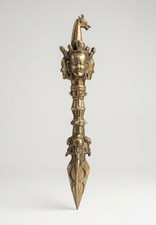 Vintage Tibetan Brass Phurba Dagger 14.5