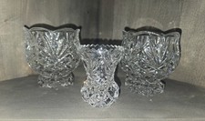 Vtg Crystal Clear Industries Carolyn 24% Lead  Votive Holders Toothpick  USA picture