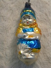vintage West Germany Mercury Glass girl figurine ornament picture