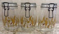 Vintage ARC France Glass Canister Set of 3 , 7