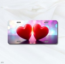 Beautiful Couples Hearts Design Custom Name License Plate Personalized Decor picture