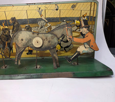 RARE Ferdinand Strauss Toys American Made Tin litho Donkey Shooting Game 1920’s picture