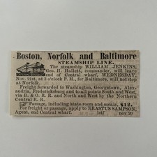 Erastus Sampson Steamship William Jenkins 1860 Boston Clipping TAJ7-S71 picture