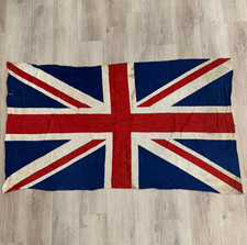 Antique 1920s-40s Union Jack British Made Cotton Flag WWII Era UK England 36x64