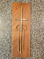 Vintage Marriage Cross MCM Mid-Century Modern Christian Catholic wedding gift picture
