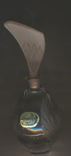 Vntg Bohemia Czech SWAN Perfume Bottle Crystal Clear Glass Stopper NOURDONN TM picture