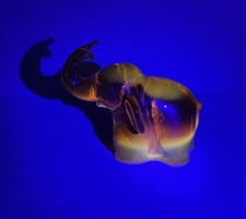 Vintage Kanawha Amber Art Glass Elephant Cadmium Glow Figurine Paperweight picture