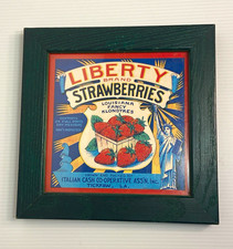 Framed Liberty Brand Strawberries Crate Label Art Louisiana Fancy Klondykes picture