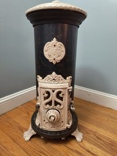 Antique Godin French Enamel Cast Iron Coal Or Wood Stove  picture