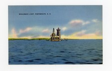 Vintage Postcard Whaleback Lighthouse Portsmouth NH Unposted Divided Linen picture