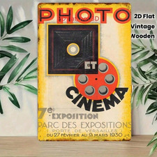 CIFbuy Vintage 1930s Tin Sign Retro Cinema Movie Theater Metal Sign, Retro Cinem picture