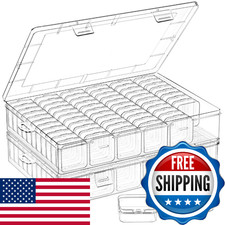 Dilibra Large Bead Organizer 132Pcs Small Clear Storage Containers Labels Mini picture