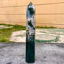 1.1LB  Natural water grass agate column Obelisk quartz crystal sample column picture