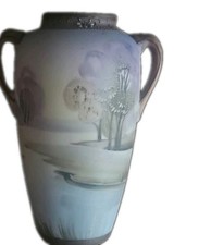 Antique Hand Painted Nippon Japanese Vase Landscape 4.5